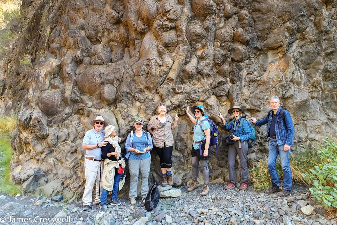 A GeowWorld Travel group and pillow lavas on La Palma, Canary Islands