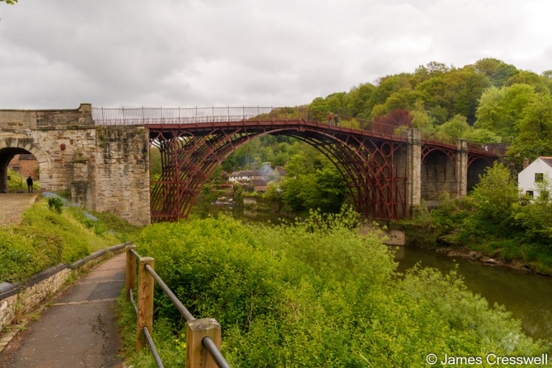 A photograph of the world's first Ironbridge in the Ironbridge World Heritage Site  taken on a GeoWorld Travel geology tour and holiday of England and Wales