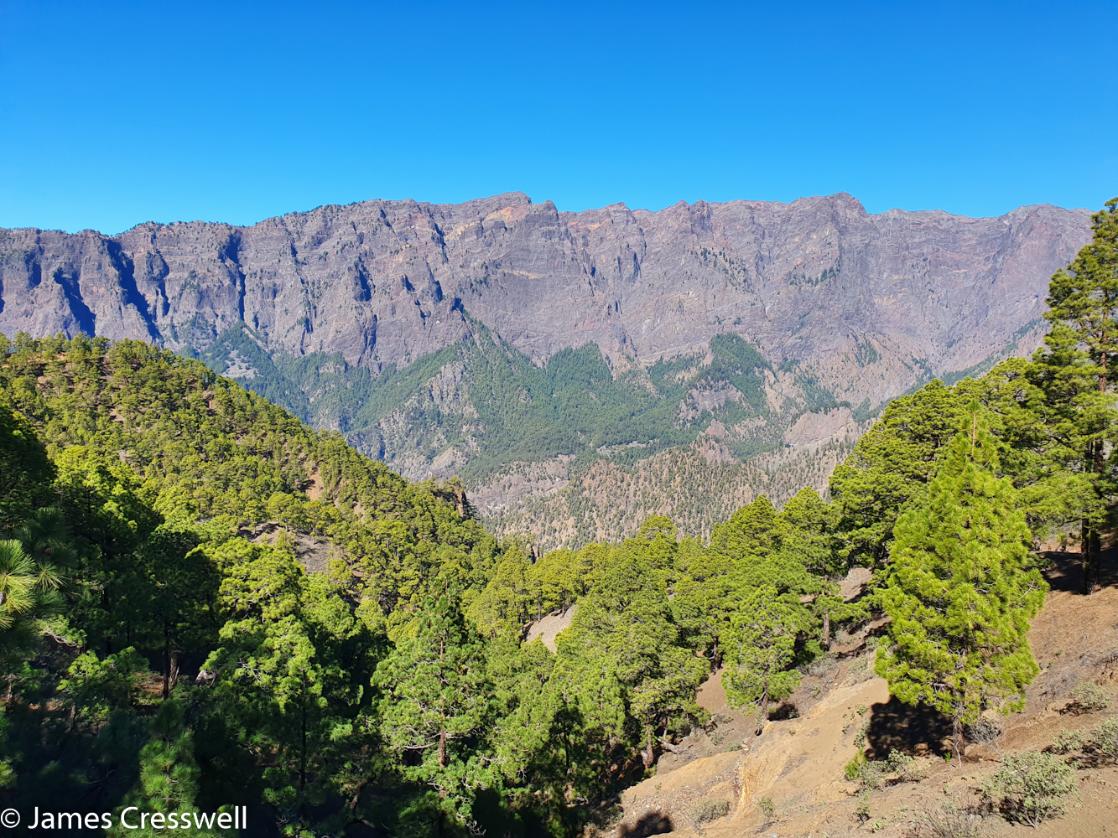 A photograph of the Taburiente Caldera on La Palma, taken on a GeoWorld Travel History of Geology trip and holiday