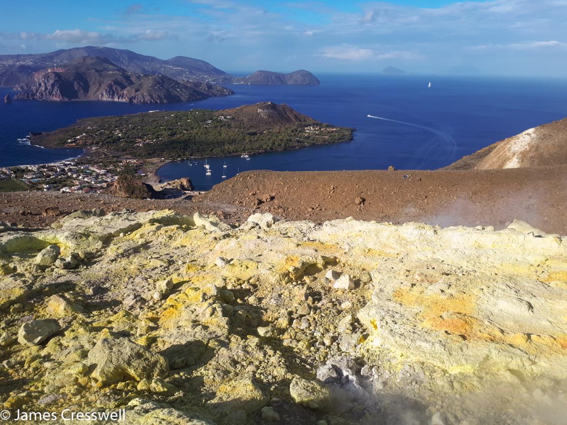 An image taken from La Palma of the other Aeolian Islands, taken on a GeoWorld Travel Italy volcano trip and geology holiday