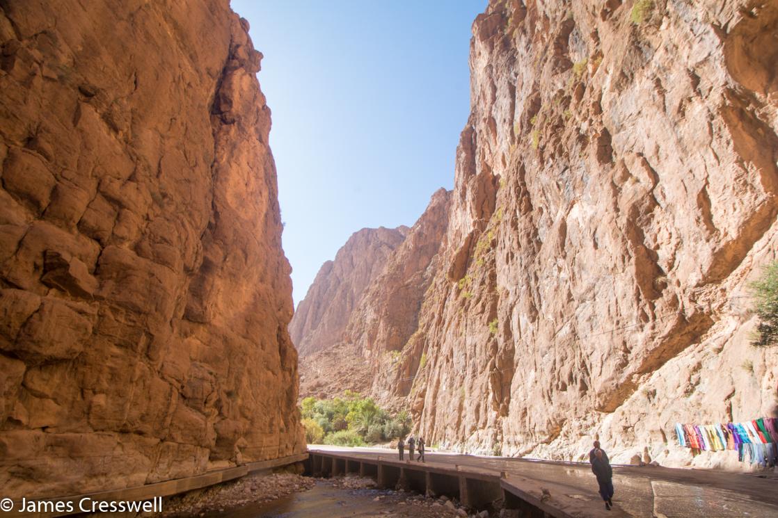 A photograph of a gorge, the Todra Gorge, taken on a GeoWorld Travel fossil geology trip, tour and holiday