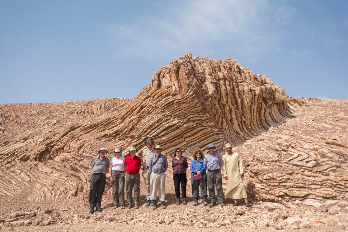 A GeoWorld Travel group at the 'Mother of all outcrops', Oman