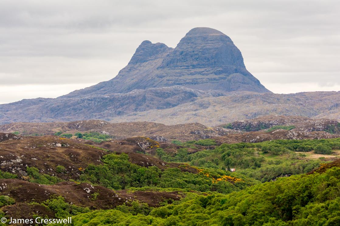 A photograph of Suilven mountain in Assynt, taken on a GeoWorld Travel Scotland geology trip, tour and holiday