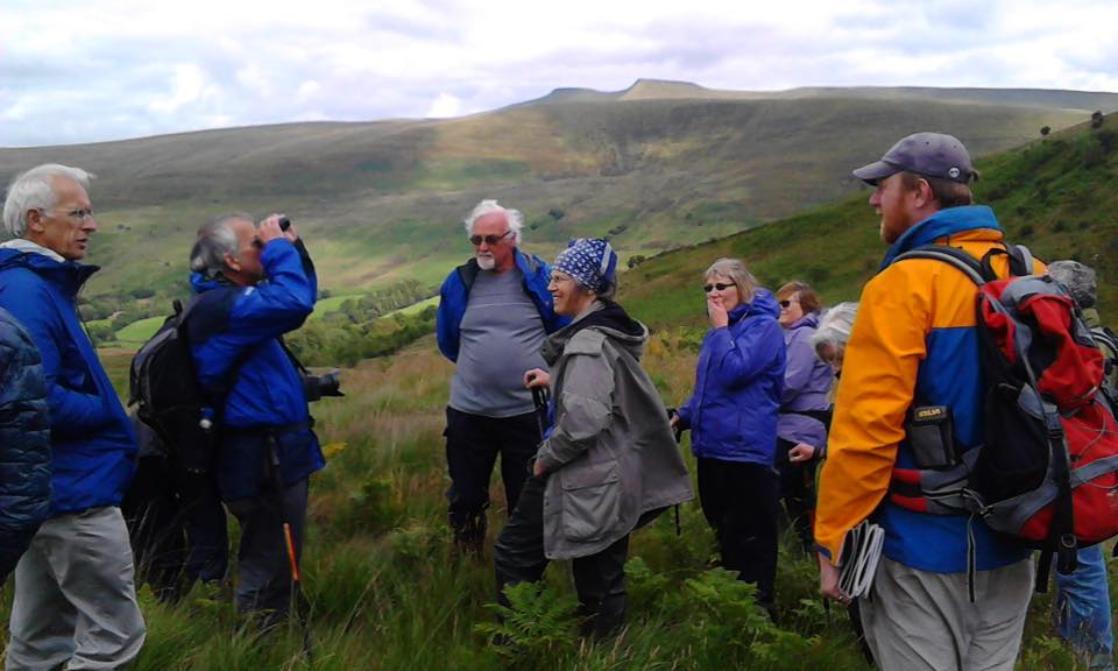 James Cresswell guides a group in Craig Cerrig Gleisiad