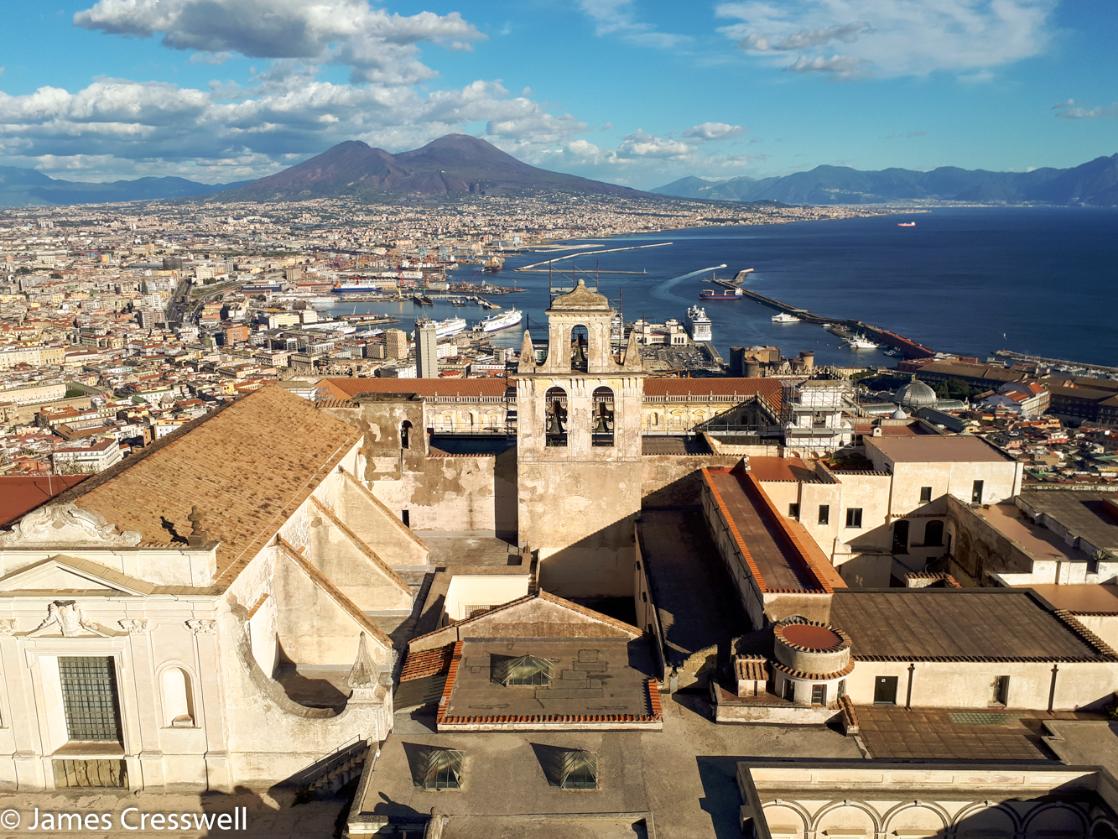 A photograph of the Historic Centre of Naples World Heritage and Vesuvius volcano on a GeoWorld geology and volcano trip, tour and holiday