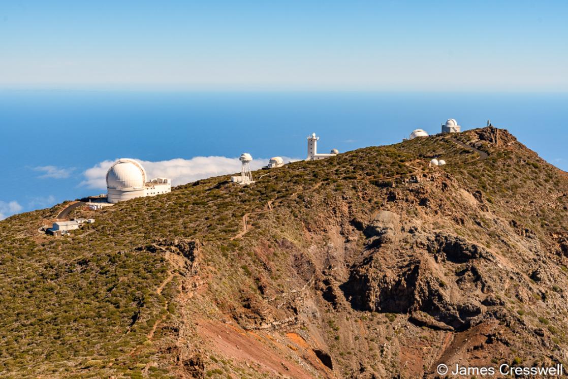 A photograph of telescopes on the summit of La Palma 