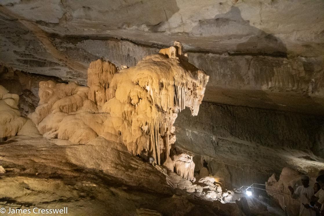 A cave formation which resembles a lion inside Al Hoota Cave, Oman geology tour, GeoWorld Travel