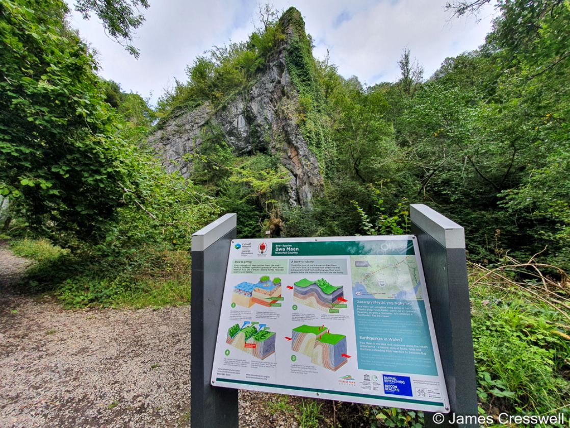 A photograph of Bwa Maen fold in the Fforest Fawr Geopark