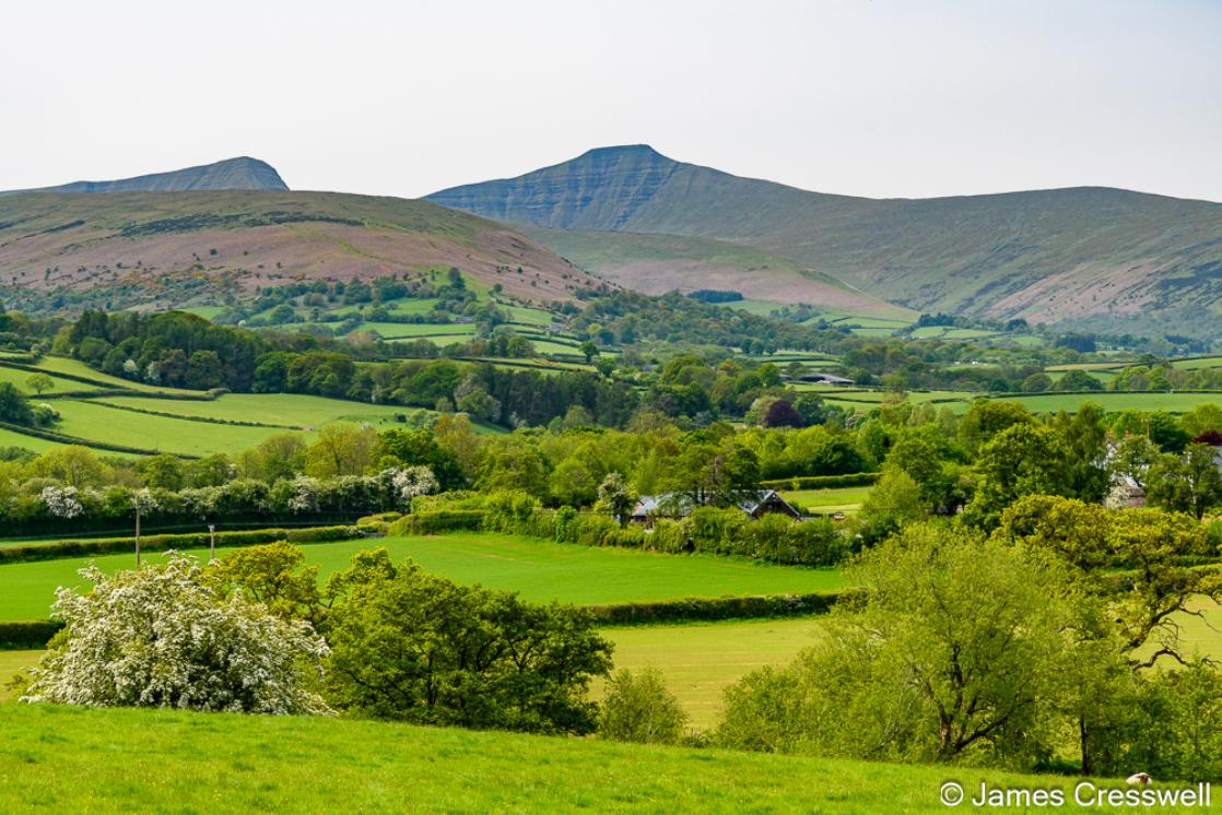 A photogrpah of the Brecon Beacons from Llanhamlach