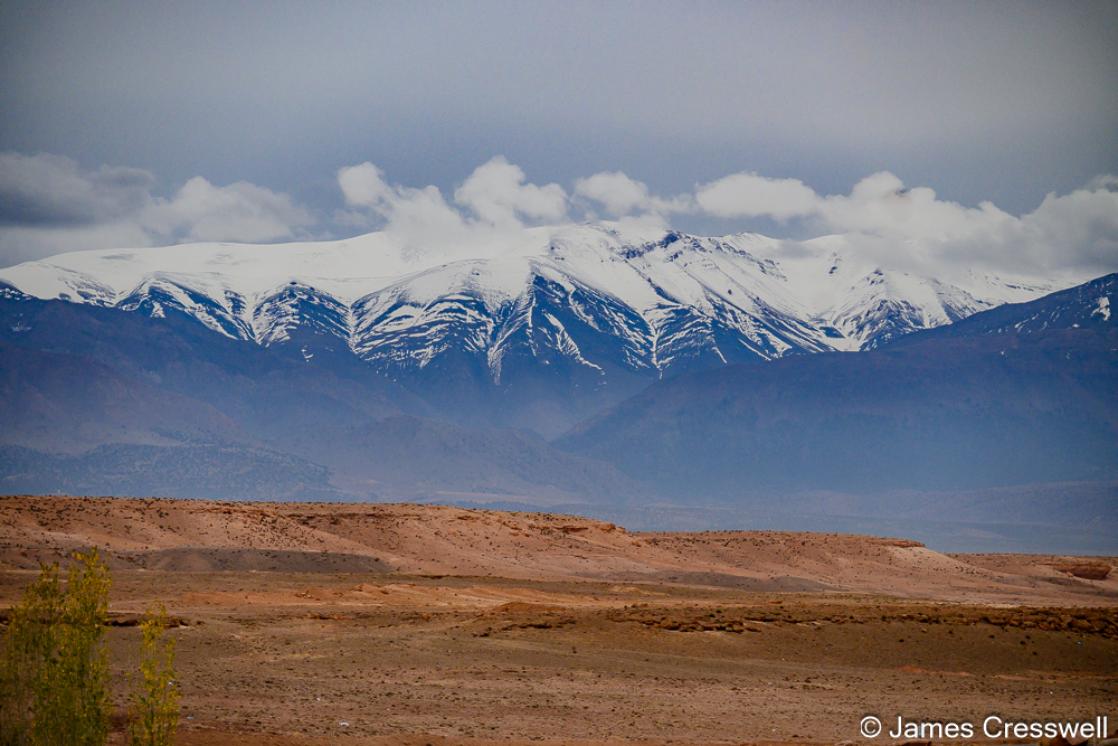 A photograph of Jbel Ayachi (3,757m) near Midelt is one of the highest mountains in the High Atlas. 