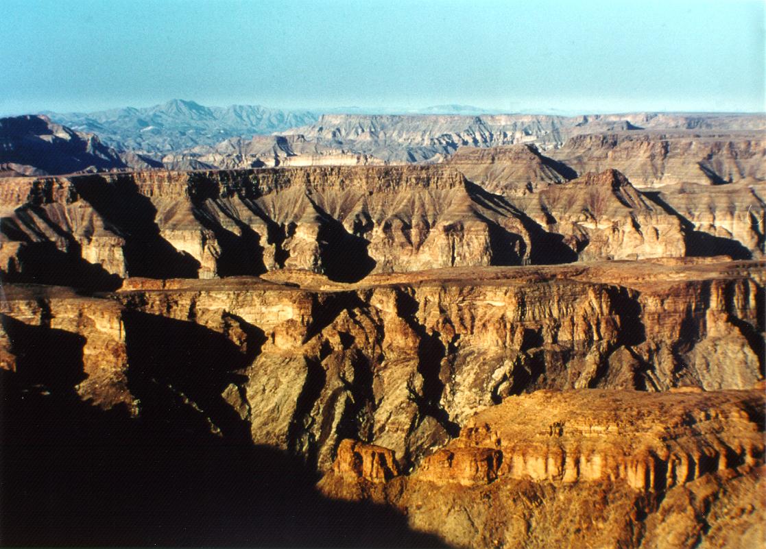 A photograph of the Fish River Canyon, Namibia