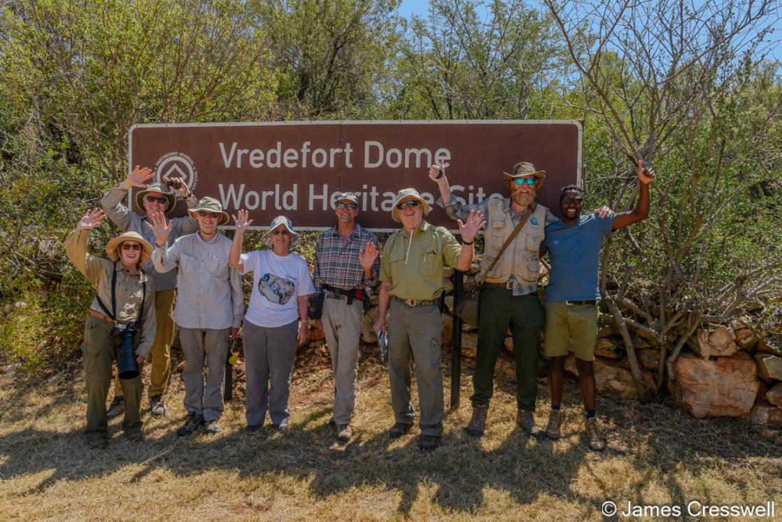  A photograph of the GeoWorld Travel group in the Vredefort Dome World Heritage Site