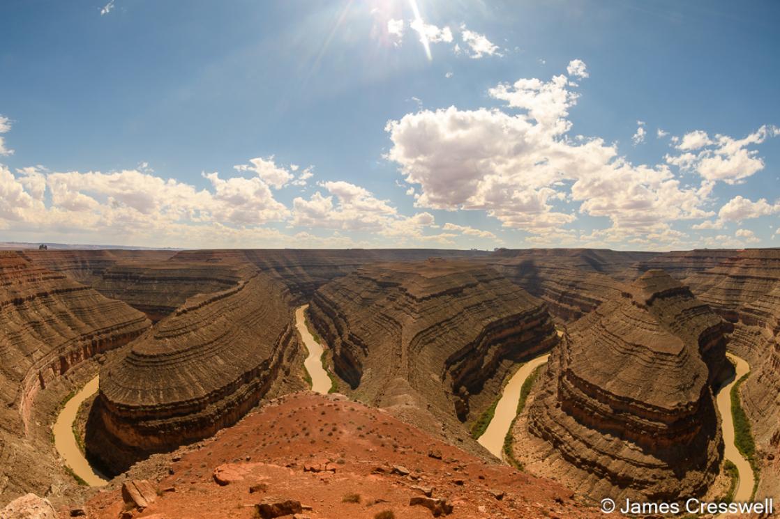 A photograph of incised river meanders at Goosenecks State Park, USA